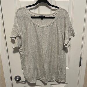 Lane Bryant Gray Ruffled Scoop Neck Tee